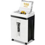 QUIETLEMON 150-Sheet Paper Shredder Heavy Duty, Micro Cut and CDs/Cards, P5 Ultra Security, 60 Min Non Stop Shredder for Home Office, 5.3 Gallon Bin with Wheels, <60 dB (OL289)