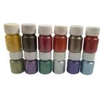UKIYO international® - Mica Color for Candle Making Dyes Pigment Powder Colors 15g Each Soap Making Epoxy Resin Art Craft Nail Jwellery Multi Colour (Pack of 12 Shades) (A)