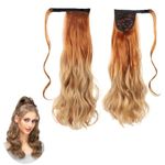 Traziewell Curly Hair Extensions Clip in Hair Pieces Hair Extension Long Wavy Synthetic Natural Curly Ponytail Hair Extensions Hairpieces for Women Daily Use 0521