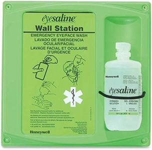 Honeywell 16 oz. (473 ml) Single Bottle Trilingual Sterile Saline Eye Wash Wall Station (Includes Full Bottle and Eye Wash Station