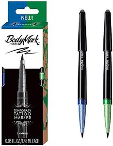 BIC BodyMark by, Temporary Tattoo Marker, Old School Inspiration, Skin Safe, Brush Tip, Assorted Colors, 2-Pack
