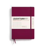 Leuchtturm1917 Notebook Medium A5, Hardcover, 251 numbered pages (Port Red, Dotted)