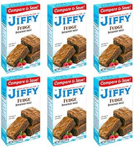 Jiffy Fudge Brownie Mix, 8 Ounce Boxes (Pack of 6)