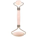 Rose Quartz Face Roller - Face Roller Skin Care - Facial Roller - Stone Roller For Face - Face Massager Roller For Lymphatic Drainage - Quartz Roller For Face - Crystal Face Roller by grace and stella