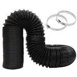 3 Inch 16 Feet Dryer Vent Hose, Non-Insulated Flexible PVC Air Duct Aluminum Ducting, Heavy Duty 4 Layer HVAC Ventilation Air Hose with 2 Clamps for Grow Tents, Dryer Rooms,Kitchen, Fan Filter