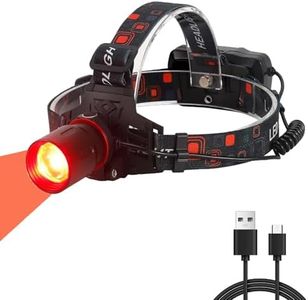 XLENTGEN Red Light Hunting Headlamp Rechargeable Red LED Headlamps 3 Modes Super Bright Red Headlamp for Coon Coyote Hog Predator Hunting Astronomy & Night Photography (Batteries Included)