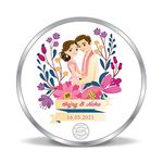 Precious Moments 50 Gram Personalised Newly Married | Wedding Silver Coin BIS Hallmarked with Gift Box 999 Pure by ACPL