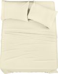 Utopia Bedding Queen Bed Sheets Set - 4 Piece Bedding - Brushed Microfiber - Shrinkage and Fade Resistant - Easy Care (Queen, Ivory)