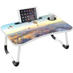 Laptop Bed Table, Lap Desk for Bed and Sofa Breakfast Bed Tray, Lap Table Foldable Laptop Desk With Cup Holder, Notebook Stand for Reading Writing Working