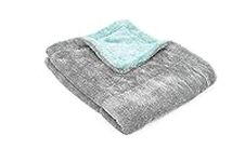 The Rag Company - The Liquid8r - Absorbent 70/30 Blend Microfiber Drying Towel for Cars, Trucks, SUVs, Safe for Detailing + Scratch Free, Twist Loop, 1100gsm, 20in x 24in, Aqua Blue/Grey