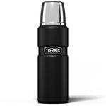 Thermos Stainless King 470ml Multi-Purpose Thermos Flask - Original-Style Flask can be used as Travel Mug or Insulated Water Bottle for Daily Commute & Weekend Adventures – Matt Black, 5-Year Warranty