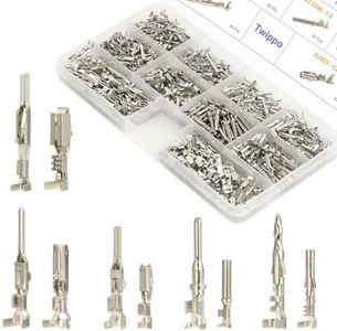 Twippo Automotive Electrical Pin Connectors Kit 1.5/1.8/2.5/2.8mm Pin Terminals Wire Connector Pins Wiring Harness Pins Kit Crimp Terminal Pins for 22-12 Gauge Plug (440Pcs)