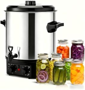 GOKINDOR 27QT Electric Automatic Water Bath Canner with Temperature Control (86-212°F)&Timer (20-180min), Includes Rack & Lid, Overheat Protection, Keep Warm Function for Canning, Slow Cooking