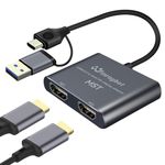 WinRaybot USB to hdmi for Dual Monitor Adapter, hdmi Splitter Extended Display，USB 3.0 to Dual hdmi Adapter for 2 Monitors,USB A to hdmi+USB C to hdmi Adapter USB Video Card-Supports Mac/Windows