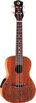 Luna Mo'o Mahogany Acoustic/Electric Concert Ukulele with Lizard Graphic & Gig Bag, Satin Natural