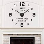 Vangold Large Frameless Wall Clock Sticker DIY Wall Clock Kit Home Decoration for Livingroom Bedroom Kitchen