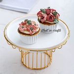 Next In Crafts Metal Cupcake Stand White And Gold Multipurpose Round Shape Serving Stand Perfect For Weeding, Parties And Special Occasion (White, Cake)