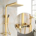 ARAMO Shower Set/Shower Panel - Goldfish with Golden Color & 4 Water Functions (Version 2.0 (2024))