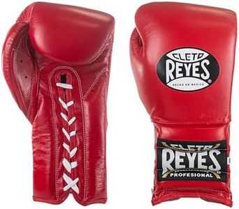 CLETO REYES Traditional Professional Boxing Gloves with Laces for Training, Sparring and Heavy Punching Bags for Men and Women, MMA, Kickboxing, Muay Thai, 12oz, Classic Red
