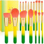 Docolor Makeup Brushes Pineapple 16 Piece Makeup Brushes Set Premium Synthetic Kabuki Foundation Blending Face Powder Mineral Eyeshadow Make Up Brushes Set