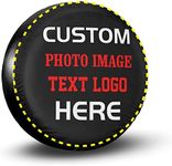 Custom Spare Tire Covers, Design Your Own Personalized Text Image, Customized Spare Tire Cover Waterproof Dust-Proof Tire Protectors for Jeep Camper Truck Travel RV SUV Universal All Vehicles