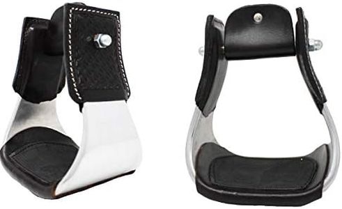 Horse Saddle SS Aluminium Western Stirrups Pair 4-1/2" Wide 3" Neck 51133BR