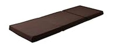 BEDMATTERS Tri Folding Guest Mattress 7 CM Thick – Lightweight Space Saving Foldable Mattress with Removable Cover – Trifold mattress Size 190 x 63 x 7 CM. (BROWN)