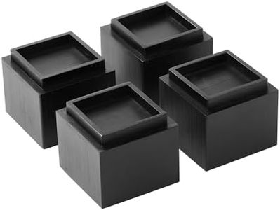 VELOHEIM 4 Inch Bamboo Bed Risers, Furniture Leg Extenders, 4 Pack Black