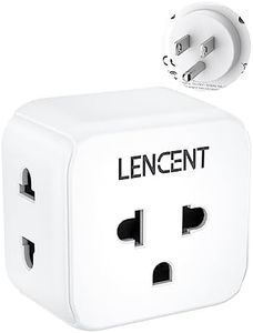LENCENT EU to US Plug Adapter, European to USA Outlet Adaptor, Travel from Europe to American Outlet, 3-Sided Outlet Extender, Wall Tap, Mini Charger Box, Travel Plug Converter, Cruise Ship Approved