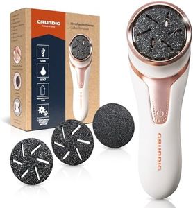 GRUNDIG Hornhautentferner elektrisch Hornhaut entfernen - schnell schöne Füße - Fußpflege Set mit Hochleistungsakku I IPX7 Fuß Pedi Pediküre (weiß)