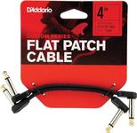 D’Addario Accessories Classic Series Flat Guitar Patch Cables - Guitar Pedal Cable with ¼ Inch Ends - Durable & Reliable - Instrument Cable for Pedalboards - 4in Offset - 2-Pack