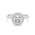 GLAM AND GEMS 1/2 Carat Lab Grown Diamond and 2 Carat Moissanite Engagement Ring for Women in 14k White/Yellow/Rose Gold (D-E, VS, cttw) Wedding Ring Size 5.5 to 8 (10), 7 UK, Metal, Created