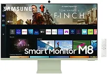 SAMSUNG M8 Series 32-Inch 4K UHD Smart Monitor & Streaming TV with Slim-fit Webcam for PC-less Experience, Netflix, HBO, Prime VOD, & more, Apple Airplay, WiFI, BT, Built-in Speakers, 2022, Green