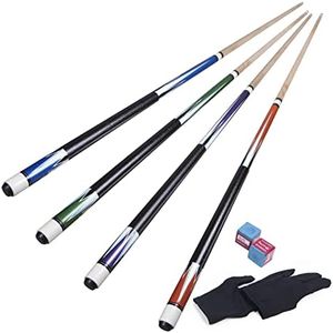 Set of 4 Pool Cue Sticks 58 Inch House Bar Pool Cues Billiard for Professional Billiard Players