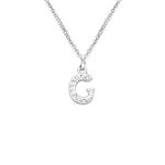 bifriend S925 Silver 26 Initial English Letter Crystal Chain Necklace For Women Girl Best Gift (G)