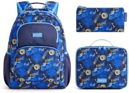 mommore Kids Backpack Set School Bookbag with Lunch Box for Boys Girls 7-10