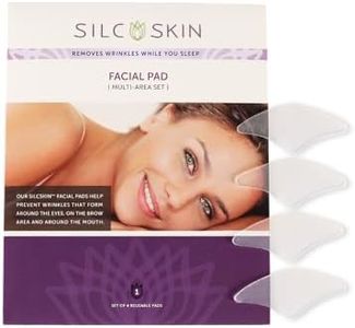 Silc Skin Facial Pad Multi-Area Set, Use for Wrinkles & Lines from Sun Aging Side Sleeping, Reusable Self Adhesive Medical Grade Silicone, 4 Individual Pads