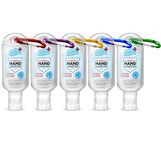 Safe Hands | Hand Sanitiser Gel With Clip | Pack of 5 x 50ml Bottles | 70% Alcohol | Pocket Size I Ideal For Kids, Travel, School & Work | Antiviral & Antibacterial Hand Sanitizer With Moisturisers