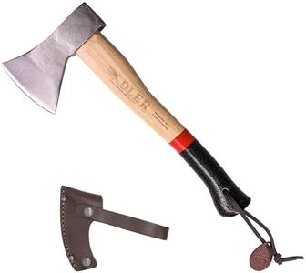 Adler - The Rheinland, 14", German Forged, All-Purpose Wilderness Camping Hatchet, Kindling Splitting & Branch Limbing, Anti-Slip Wood Handle (Red Stripe)