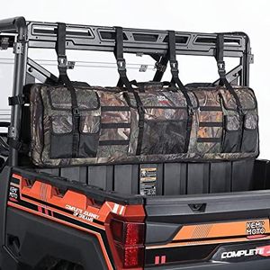 KEMIMOTO Double UTV Tool Bag Rack, Hunting Tool Holder Rack Soft Carrier Case Rear Roll Cage, Bow Storage Bag Compatible with Polaris Ranger Mule Uforce, Most General UTVs (Camo)