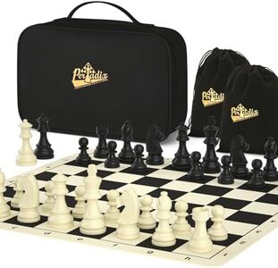 Peradix Juego de Ajedrez Grande 50 * 50cm con 2 Reinas Adicionales, Tablero de Ajedrez Regalos Plegable Profesional para Niños y Adultos, Chess Set de Almacenamiento Bolsa