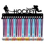 CREATCABIN Medal Holder Display Hanger Rack Sports Hockey Metal Wall Mount with 20 Hooks for Race Football Runner Players Gymnastics Gymnast Over 60 Medals Black 15.7 x 5.3inch