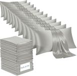 Moonlight Bedding Grey Satin Pillowcases 50 Pack – Soft & Smooth Feels Like Silk Pillowcases for Hair and Skin Care