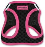 Voyager Step-In Air Dog Harness - All Weather Mesh, Reflective, No Pull Harness for Small, Medium Dogs, Cats - Secure with Hook & Loop Fastener, Buckle, Double D-Rings - Pink Trim, S