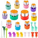 Vegetable Cutters Set 24 for Kids-Mini Cookie Cutter Set Fruit Cookie Stamp Mold (24PCS)