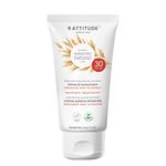 ATTITUDE Mineral Sunscreen for Sensitive Skin, EWG Verified, Broad Spectrum UVA/UVB, Dermatologically Tested, Plant and Mineral-Based Formula, Vegan, SPF 30, Unscented, 150 grams