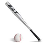 BigTree Baseball Bats Set Baseball Bat Stick Silver+Baseball Aluminum 25inch Baseball Bat and Ball Set Youth Adult Outdoor Training Practise Waterproof Anti Slip Handle Metal