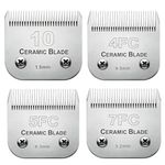 Dog Grooming Replacement Blades Compatible with Andis, Oster, and Wahl Clippers (4pack)