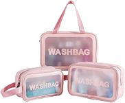 RNTR® Cosmetic Bags | Zipper Clouser Make up Toiletry Bag Suitable for Store Cosmetics, Brushes and Accessories Women & GILR (Pink, Set of 3)