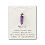 Philip Jones Amethyst Gemstone Necklace with Quote Card